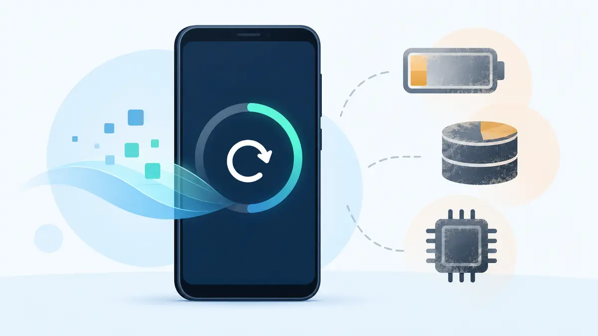 Aging smartphone reset with battery, storage, and processor limits