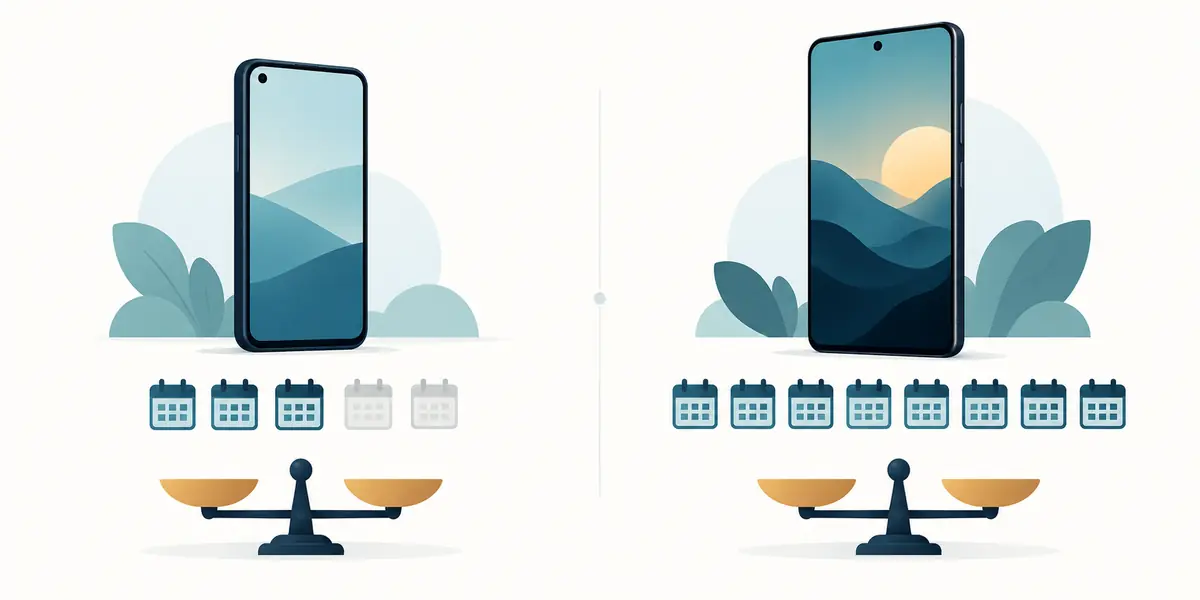 Affordable and premium phones compared across supported years