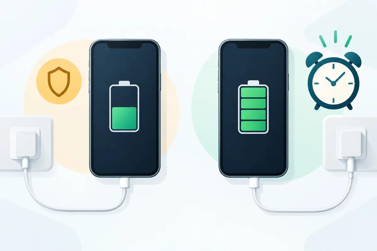 Fixed battery charge limit compared with optimized charging