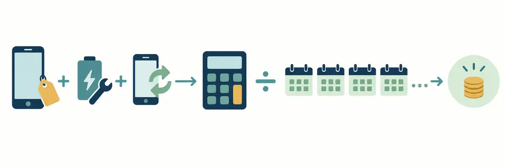 Phone ownership costs divided across the remaining supported years